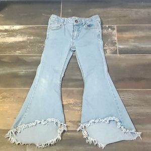 Raw hem denim flares 6/7